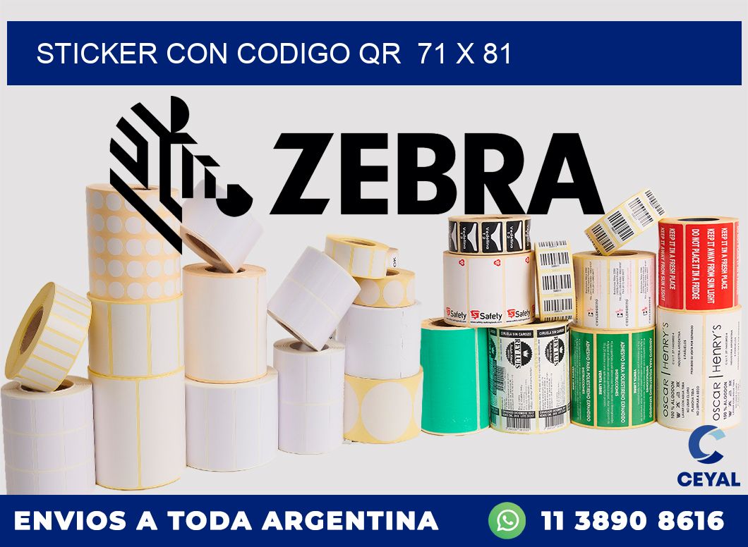 STICKER CON CODIGO QR 71 x 81