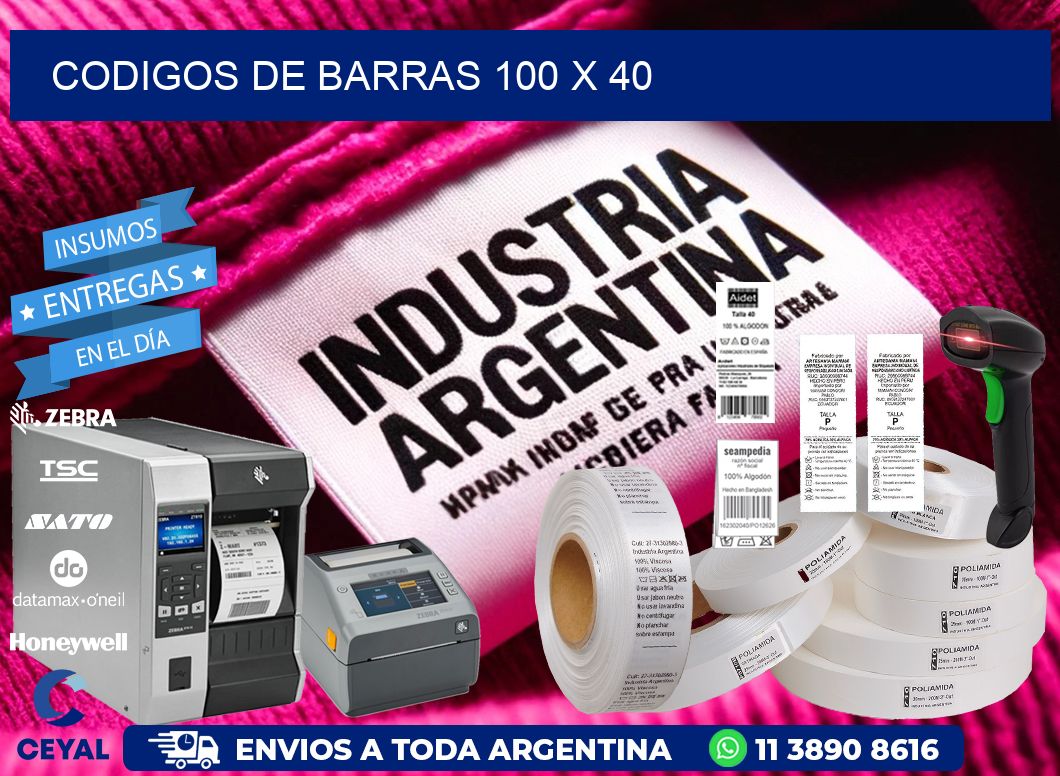 codigos de barras 100 x 40