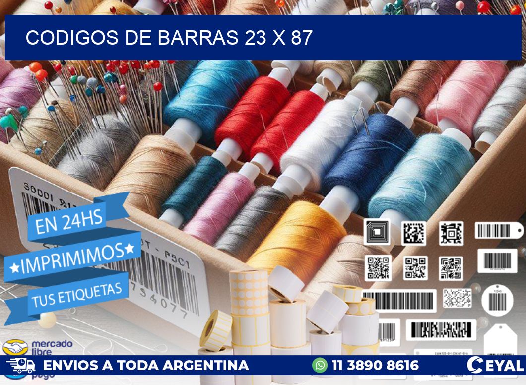 codigos de barras 23 x 87