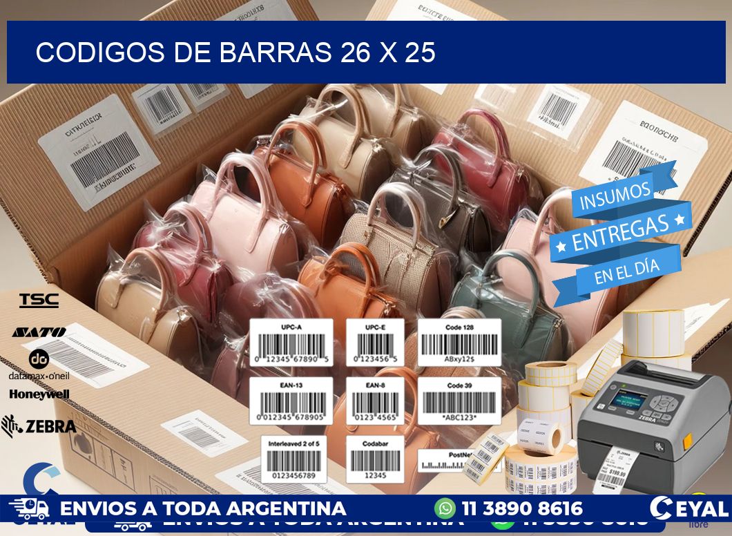 codigos de barras 26 x 25