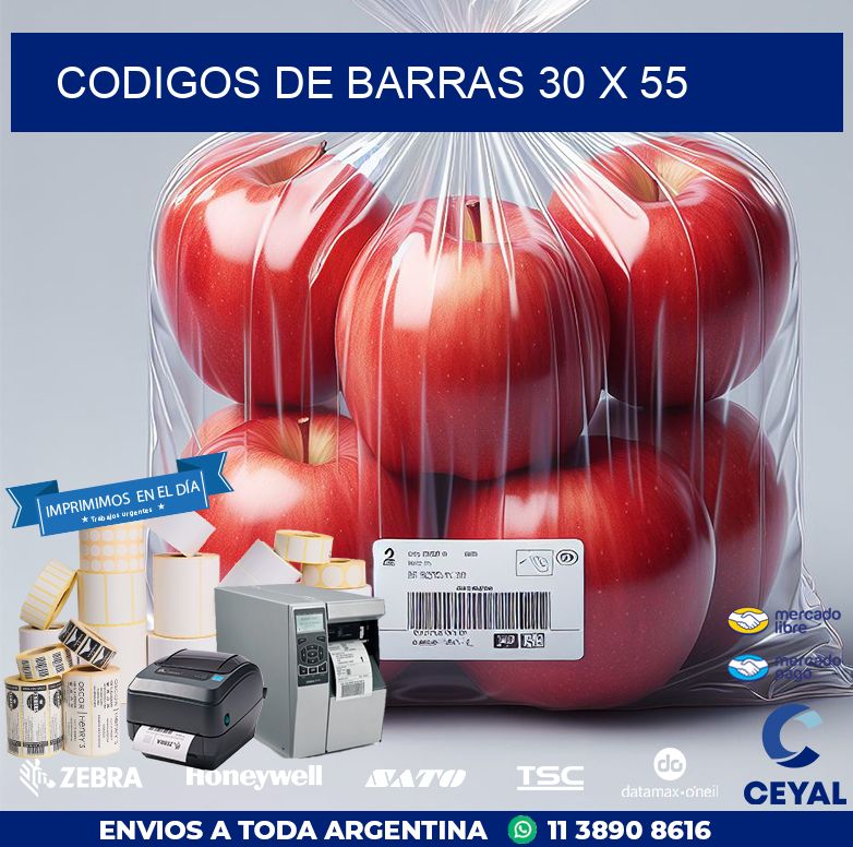 codigos de barras 30 x 55