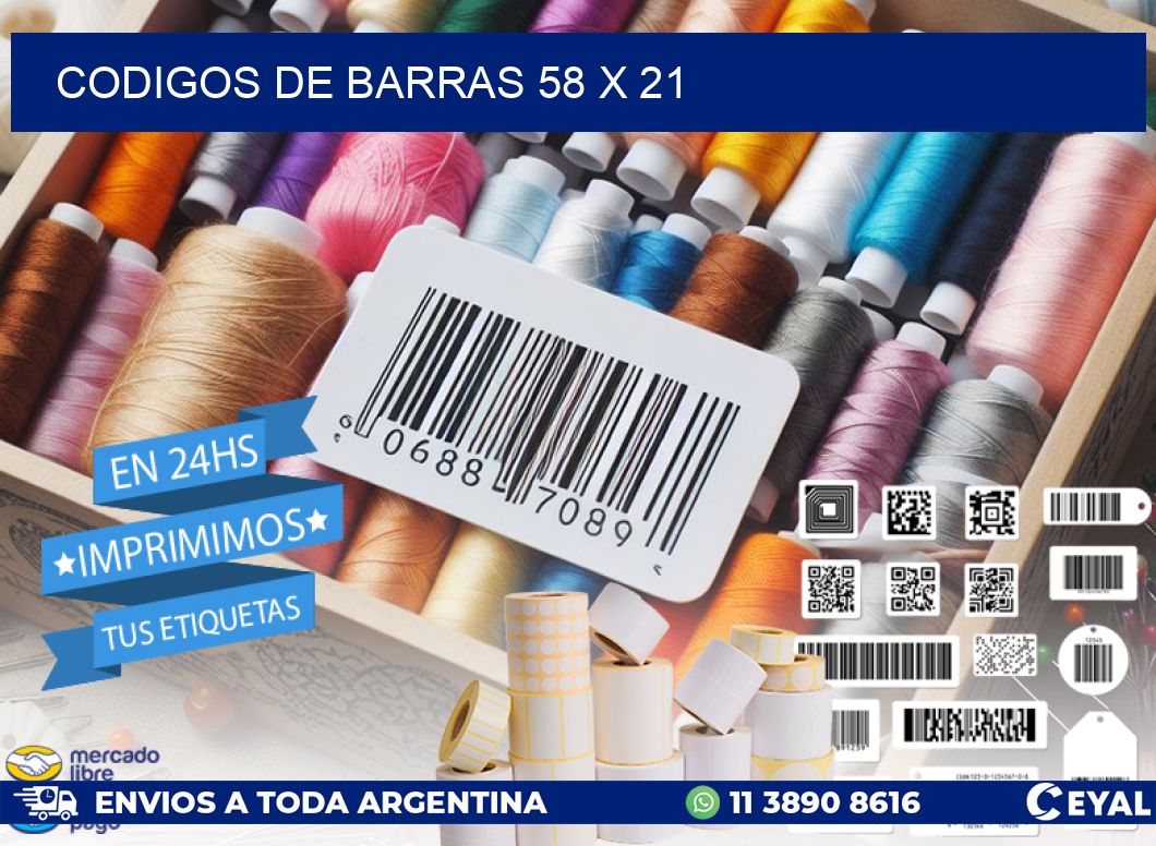 codigos de barras 58 x 21