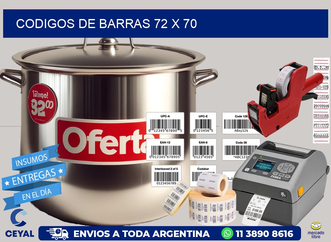 codigos de barras 72 x 70