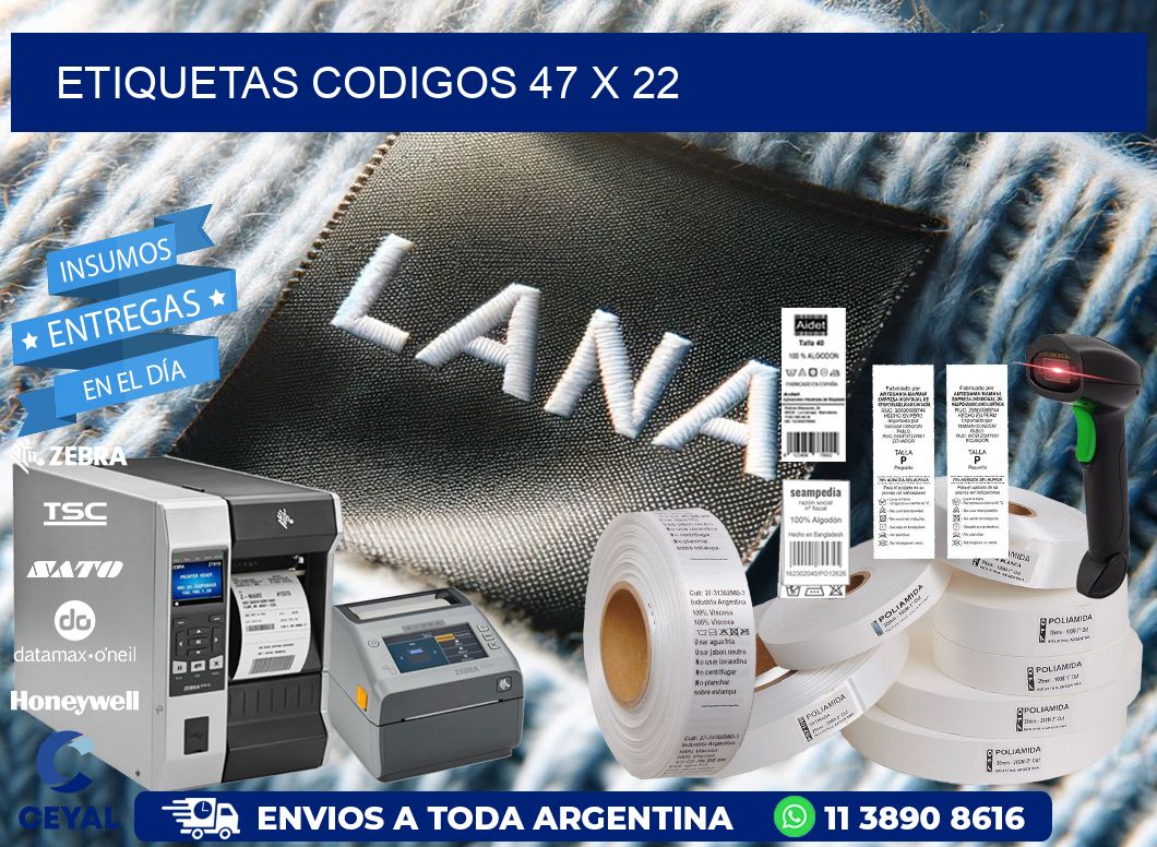 etiquetas codigos 47 x 22