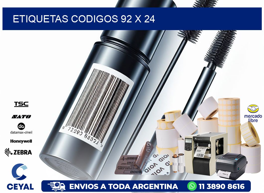 etiquetas codigos 92 x 24