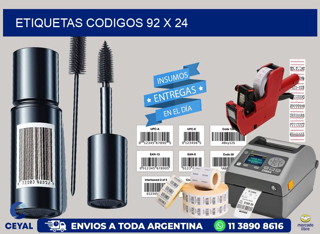 etiquetas codigos 92 x 24