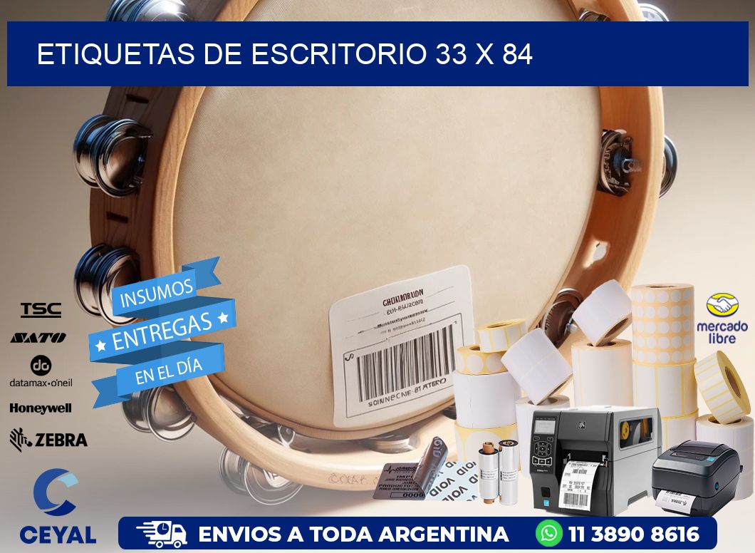 etiquetas de escritorio 33 x 84