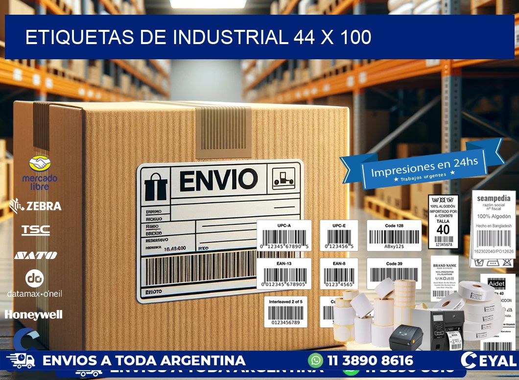 etiquetas de industrial 44 x 100