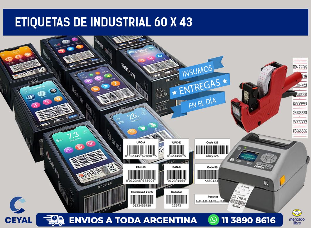 etiquetas de industrial 60 x 43