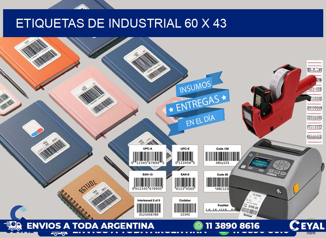 etiquetas de industrial 60 x 43
