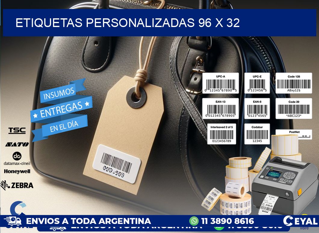 etiquetas personalizadas 96 x 32
