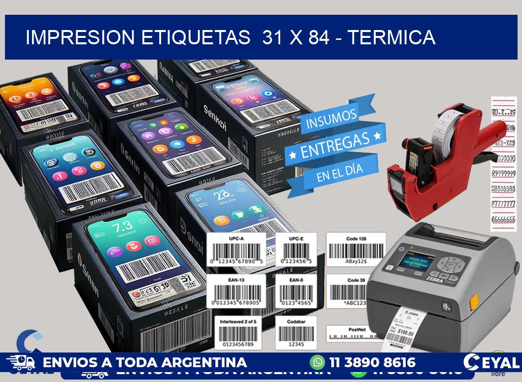 impresion etiquetas 31 x 84 - termica