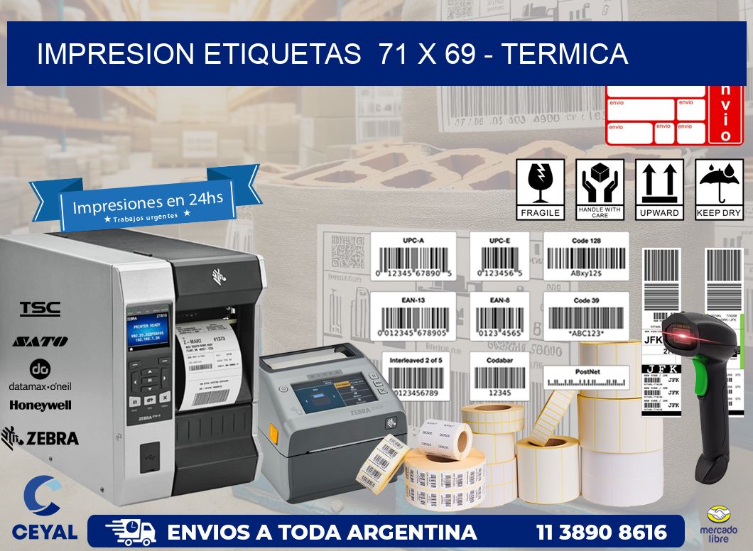 impresion etiquetas  71 x 69 - termica
