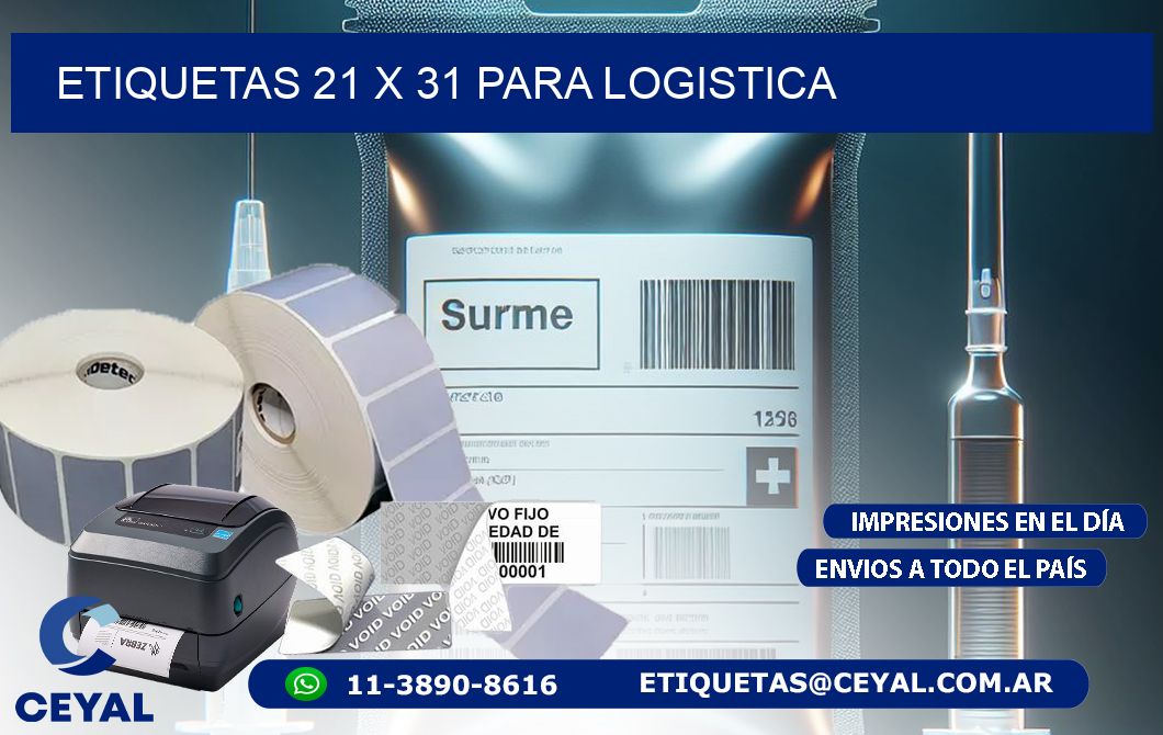 ETIQUETAS 21 x 31 PARA LOGISTICA