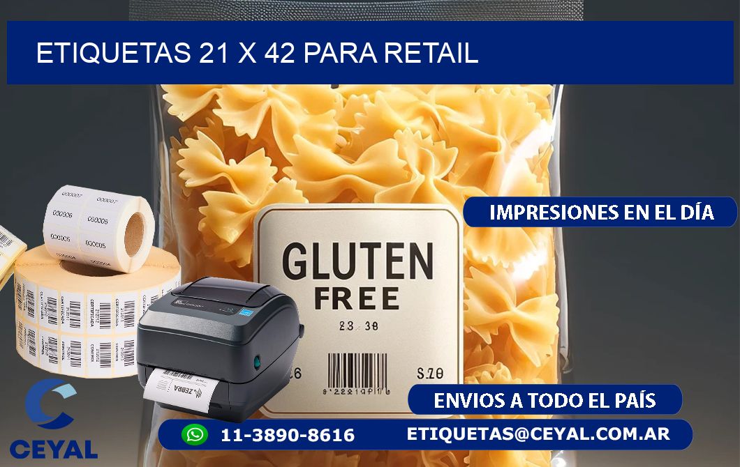 ETIQUETAS 21 x 42 PARA RETAIL