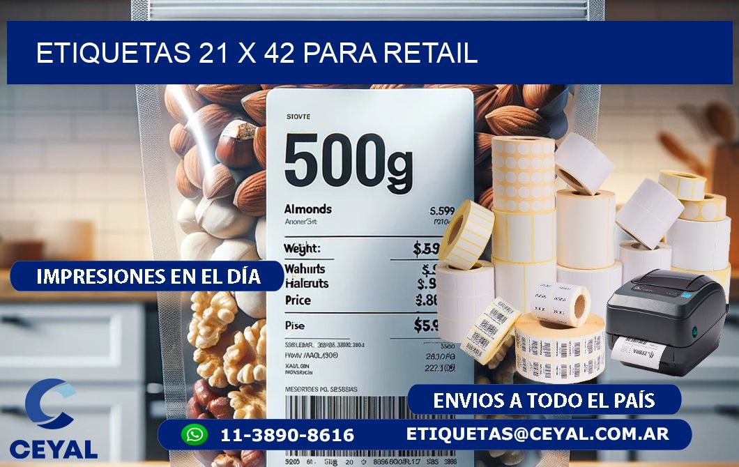 ETIQUETAS 21 x 42 PARA RETAIL