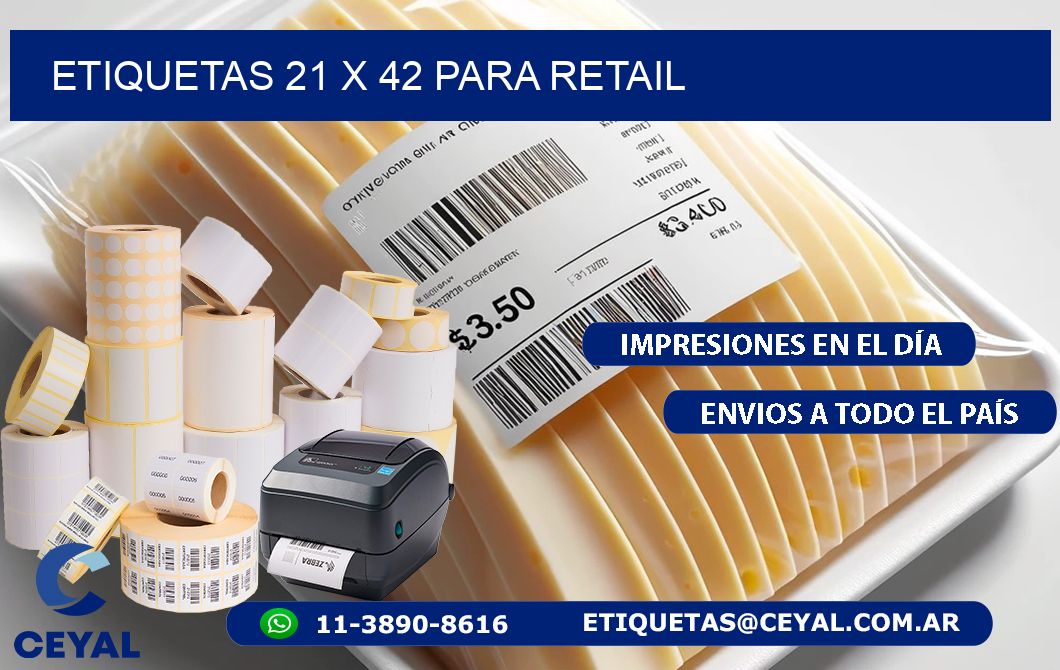 ETIQUETAS 21 x 42 PARA RETAIL