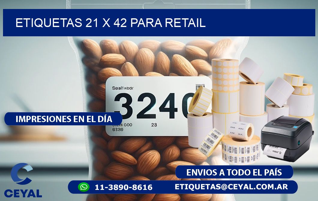 ETIQUETAS 21 x 42 PARA RETAIL