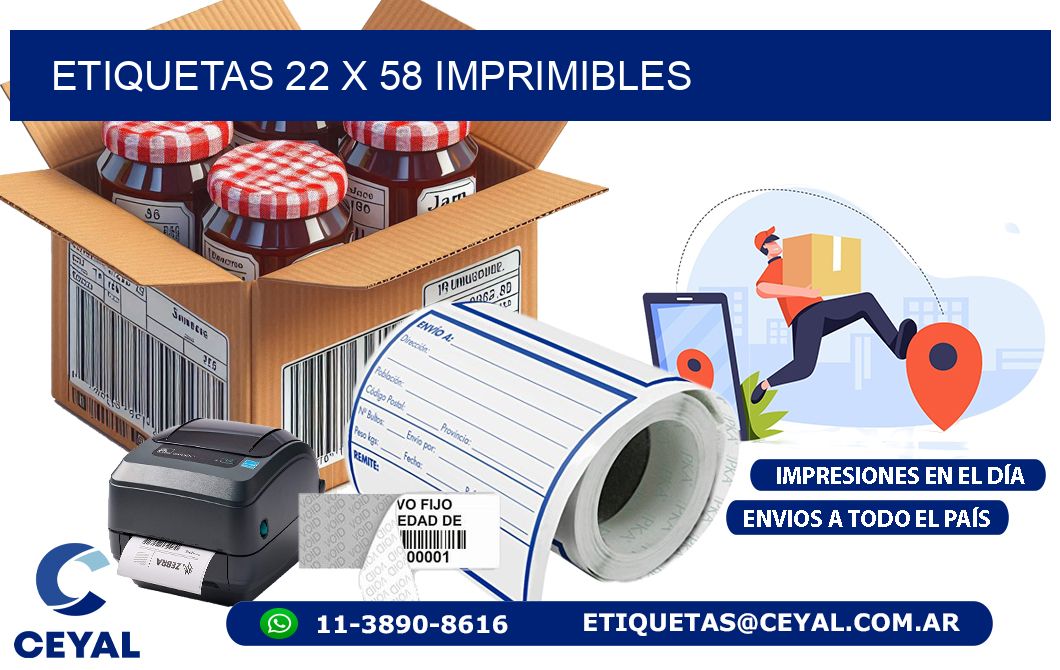 ETIQUETAS 22 x 58 IMPRIMIBLES