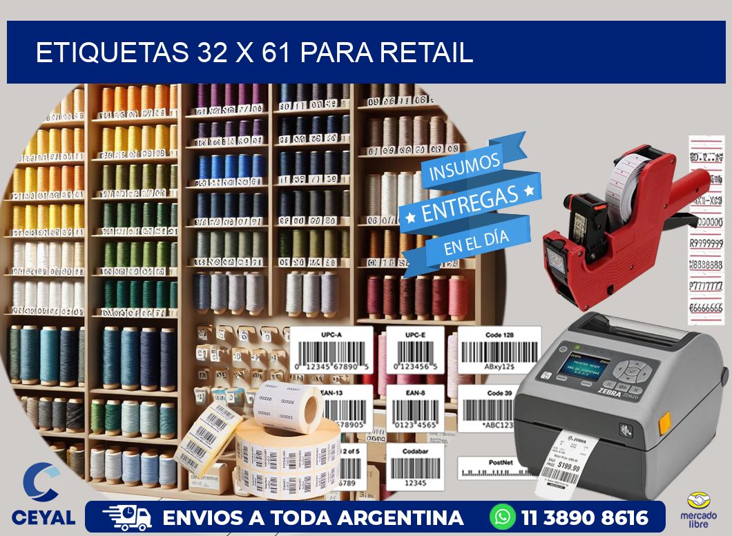 ETIQUETAS 32 x 61 PARA RETAIL