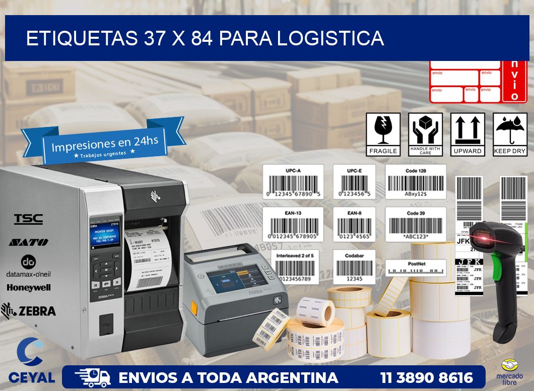 ETIQUETAS 37 x 84 PARA LOGISTICA