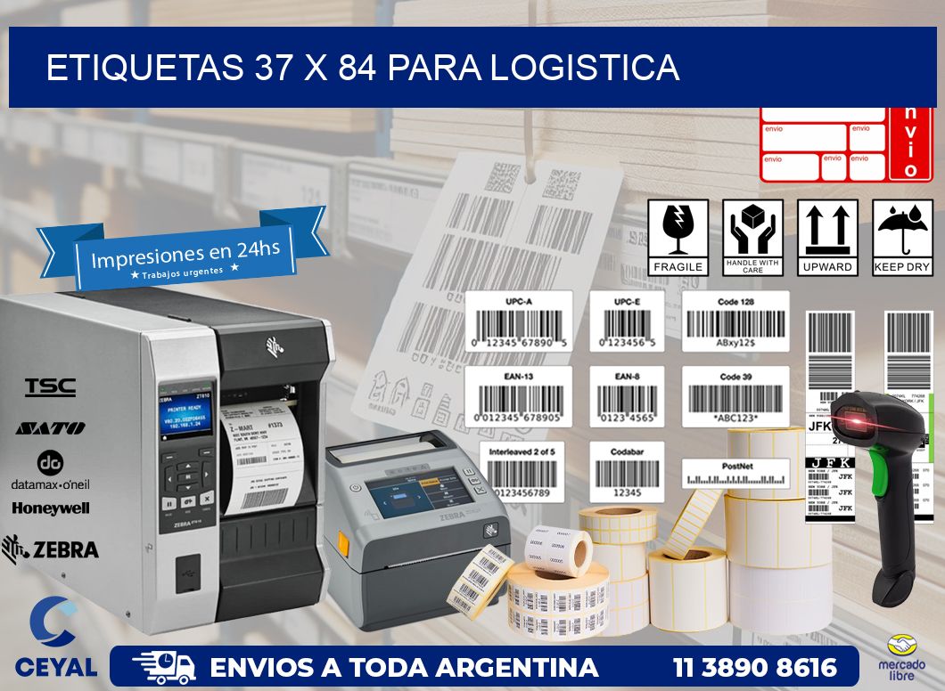 ETIQUETAS 37 x 84 PARA LOGISTICA