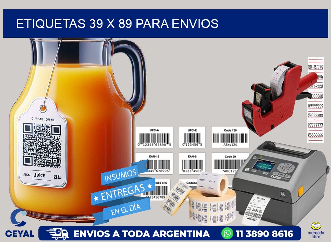 ETIQUETAS 39 x 89 PARA ENVIOS