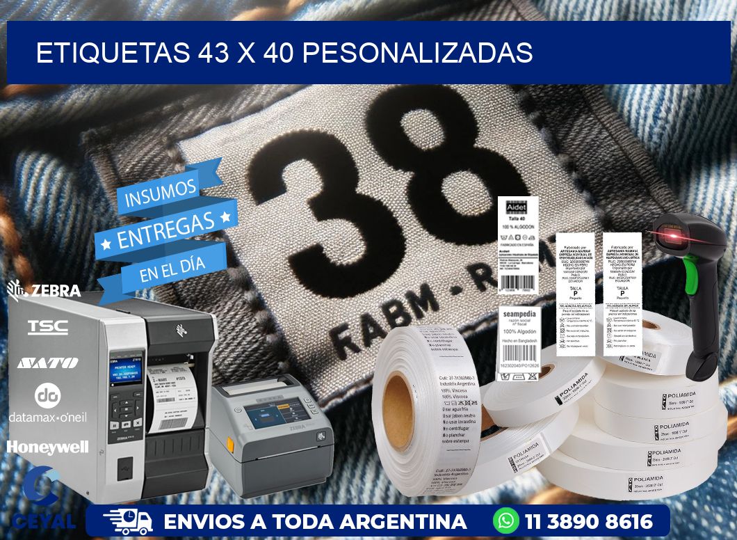 ETIQUETAS 43 x 40 PESONALIZADAS