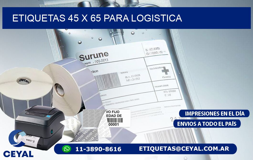 ETIQUETAS 45 x 65 PARA LOGISTICA