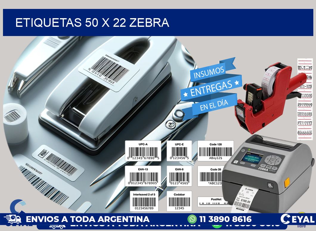 ETIQUETAS 50 x 22 ZEBRA