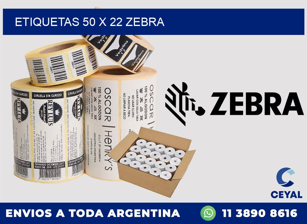 ETIQUETAS 50 x 22 ZEBRA