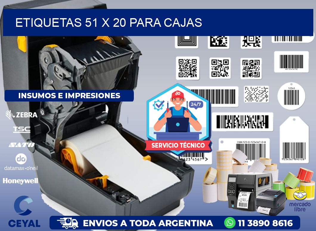 ETIQUETAS 51 x 20 PARA CAJAS