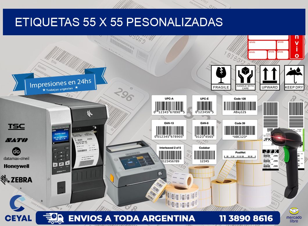 ETIQUETAS 55 x 55 PESONALIZADAS