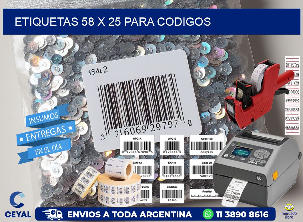 ETIQUETAS 58 x 25 PARA CODIGOS