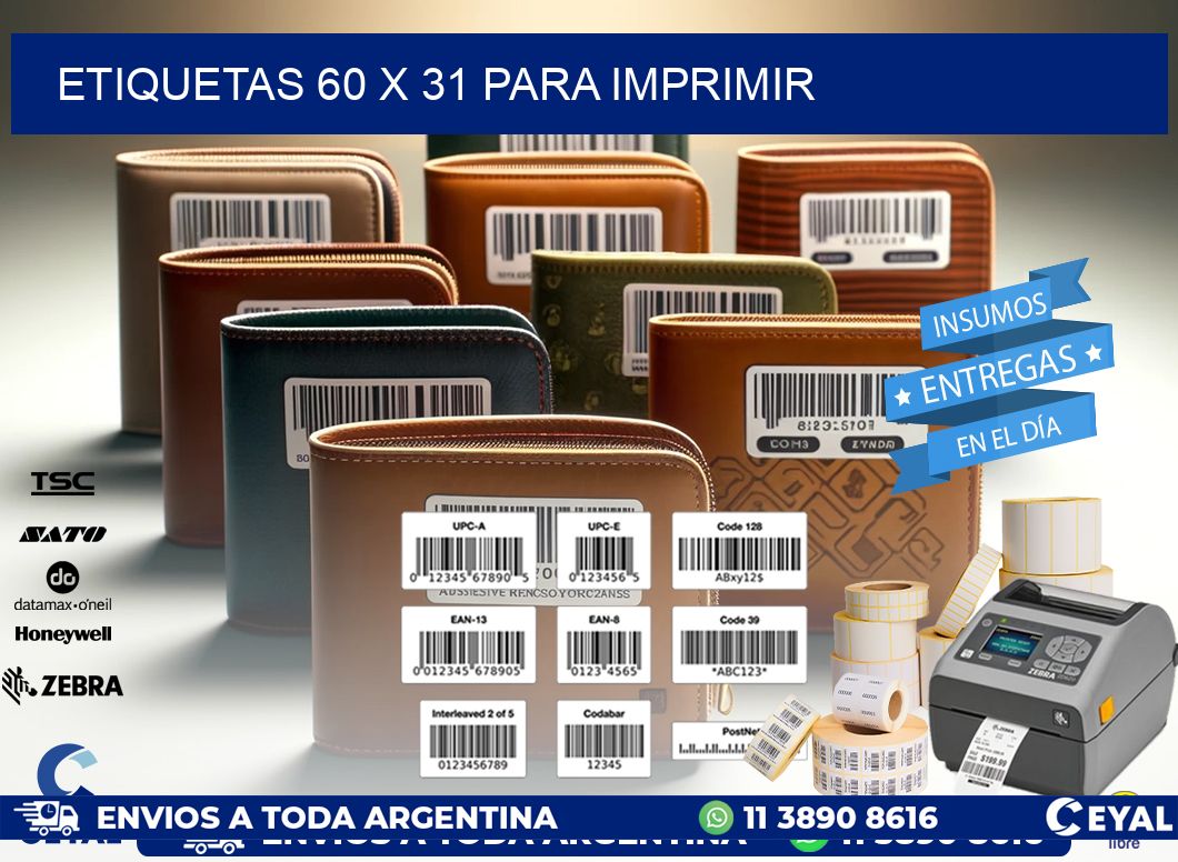 ETIQUETAS 60 x 31 PARA IMPRIMIR