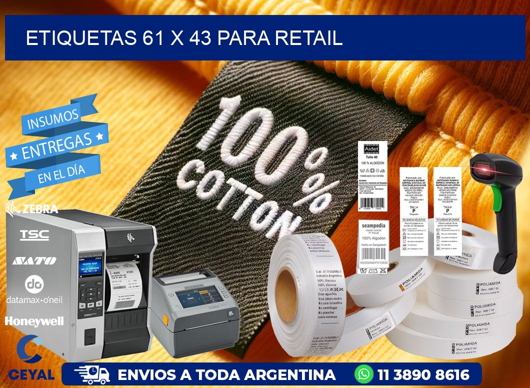 ETIQUETAS 61 x 43 PARA RETAIL