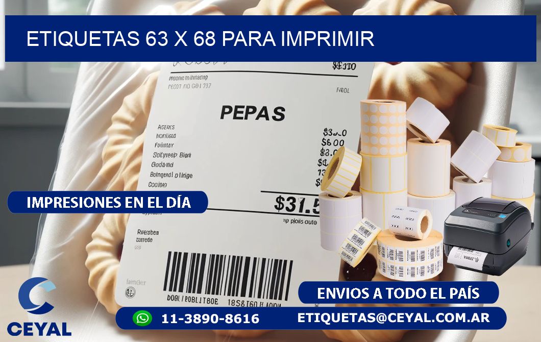 ETIQUETAS 63 x 68 PARA IMPRIMIR