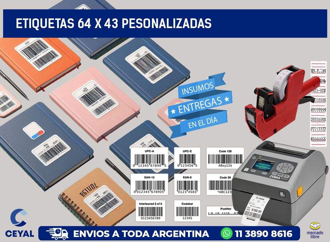 ETIQUETAS 64 x 43 PESONALIZADAS