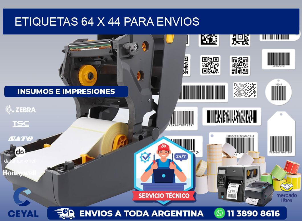 ETIQUETAS 64 x 44 PARA ENVIOS