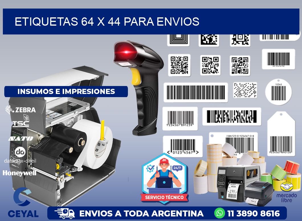 ETIQUETAS 64 x 44 PARA ENVIOS