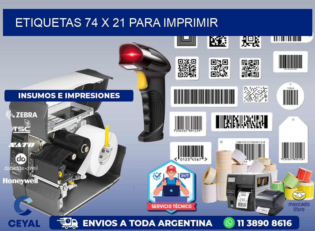 ETIQUETAS 74 x 21 PARA IMPRIMIR