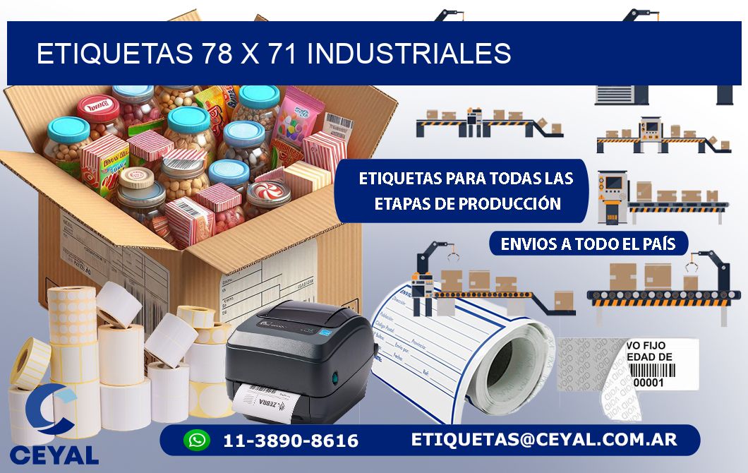 ETIQUETAS 78 x 71 INDUSTRIALES