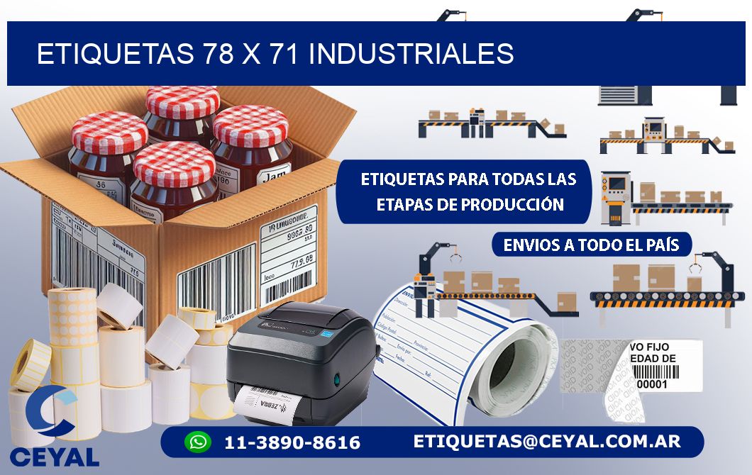 ETIQUETAS 78 x 71 INDUSTRIALES