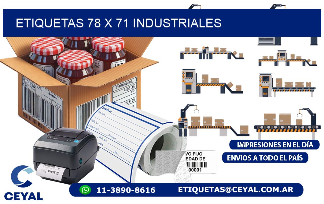 ETIQUETAS 78 x 71 INDUSTRIALES