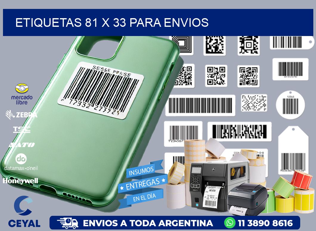 ETIQUETAS 81 x 33 PARA ENVIOS