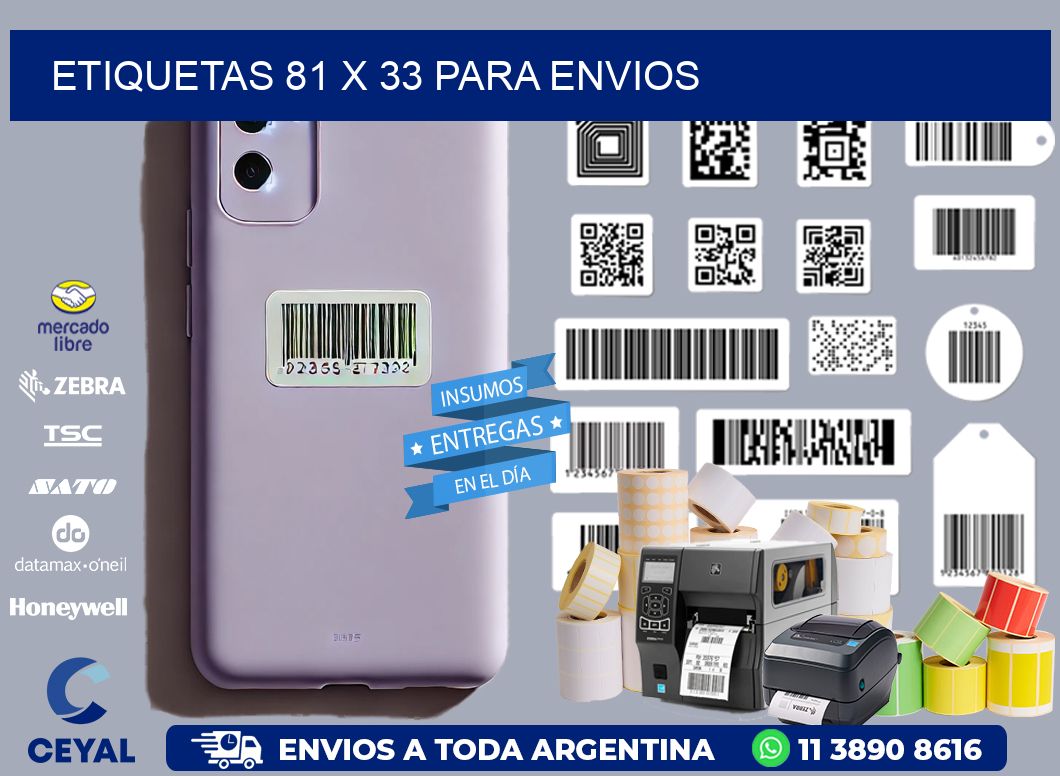ETIQUETAS 81 x 33 PARA ENVIOS