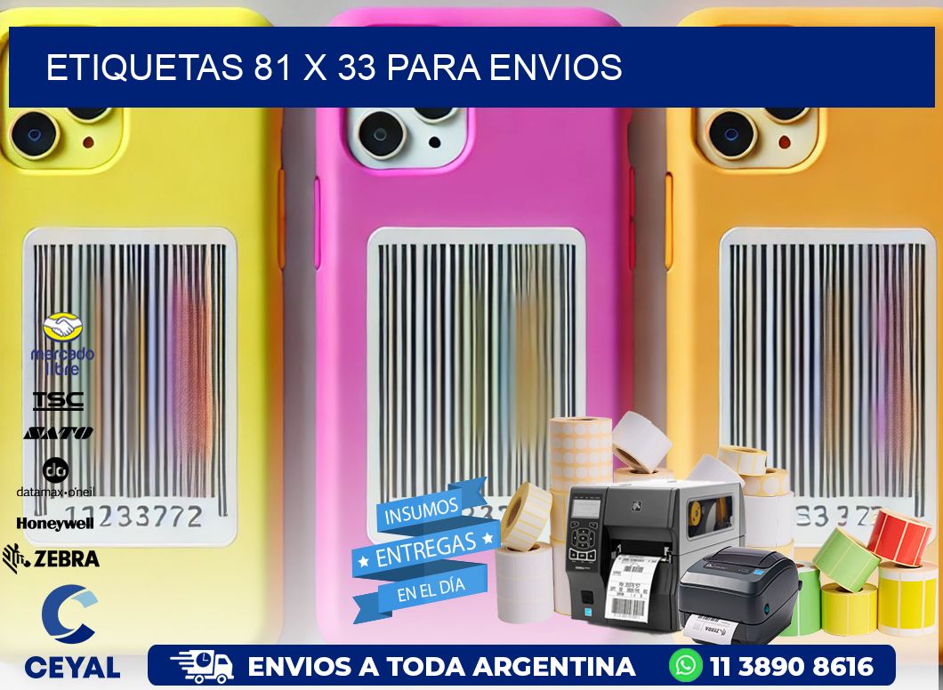 ETIQUETAS 81 x 33 PARA ENVIOS