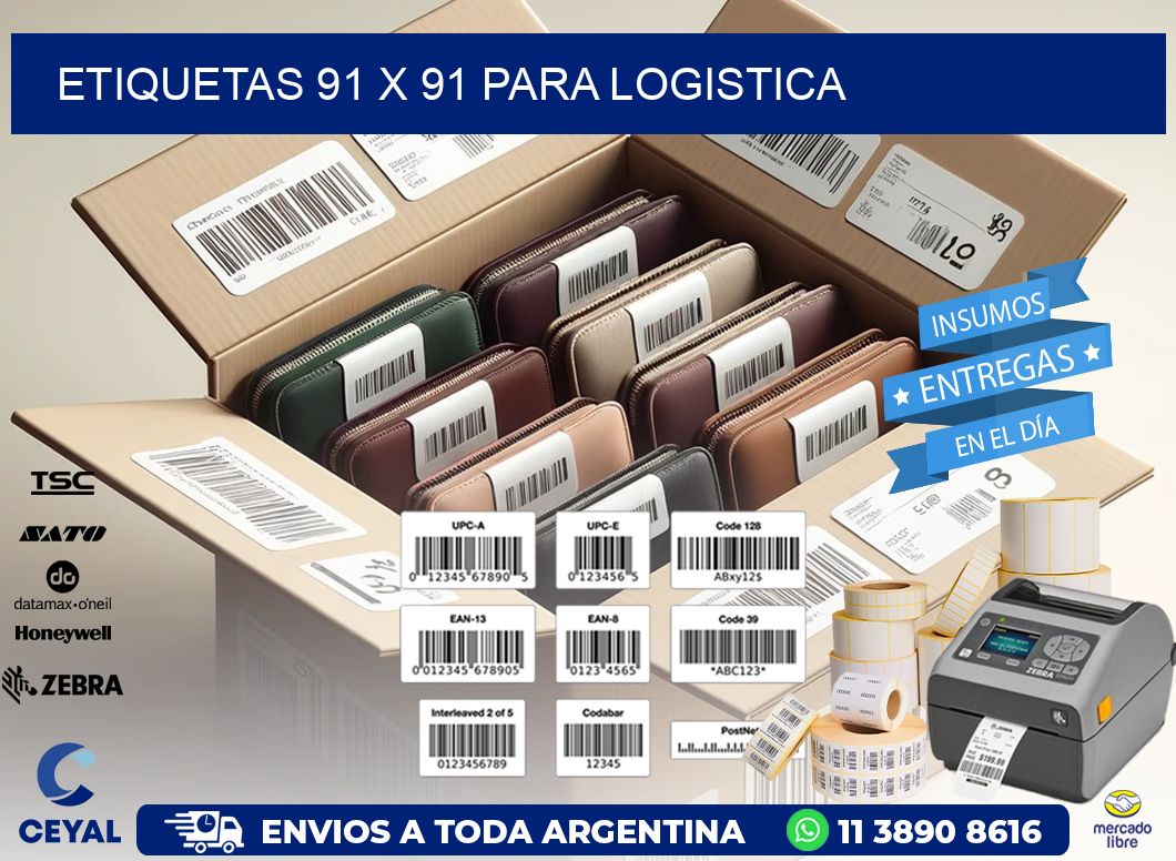 ETIQUETAS 91 x 91 PARA LOGISTICA