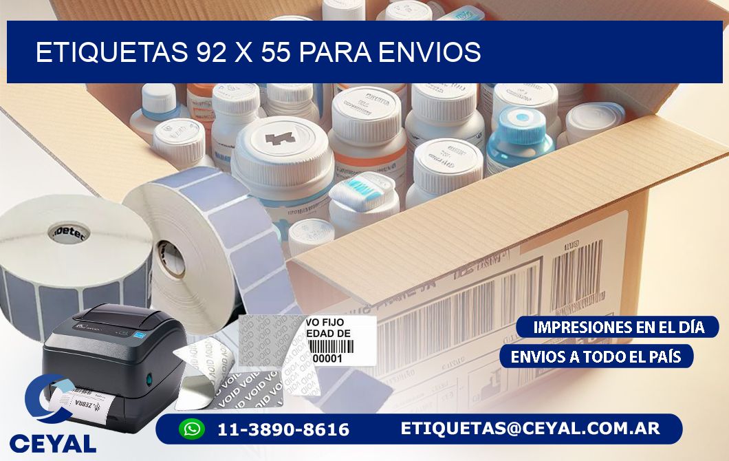 ETIQUETAS 92 x 55 PARA ENVIOS