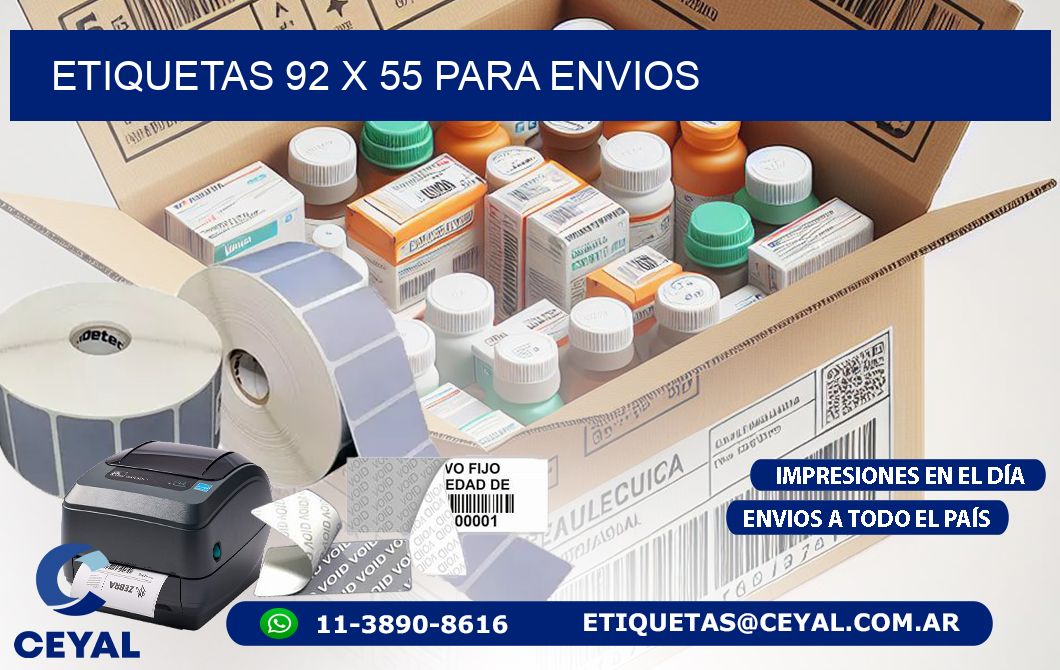 ETIQUETAS 92 x 55 PARA ENVIOS